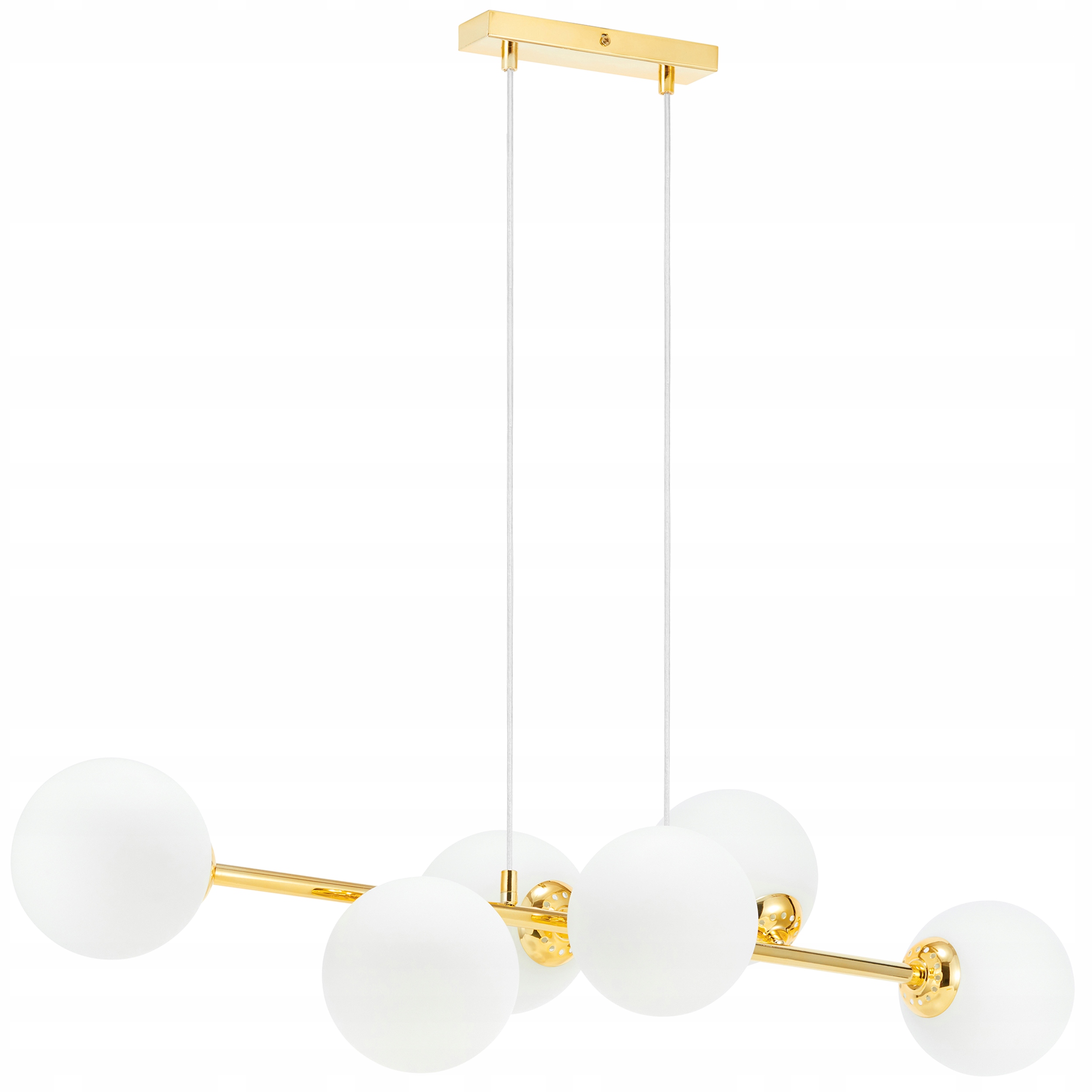 Závěsná Stropní Lampa Zlatá Bílá Koule Loft