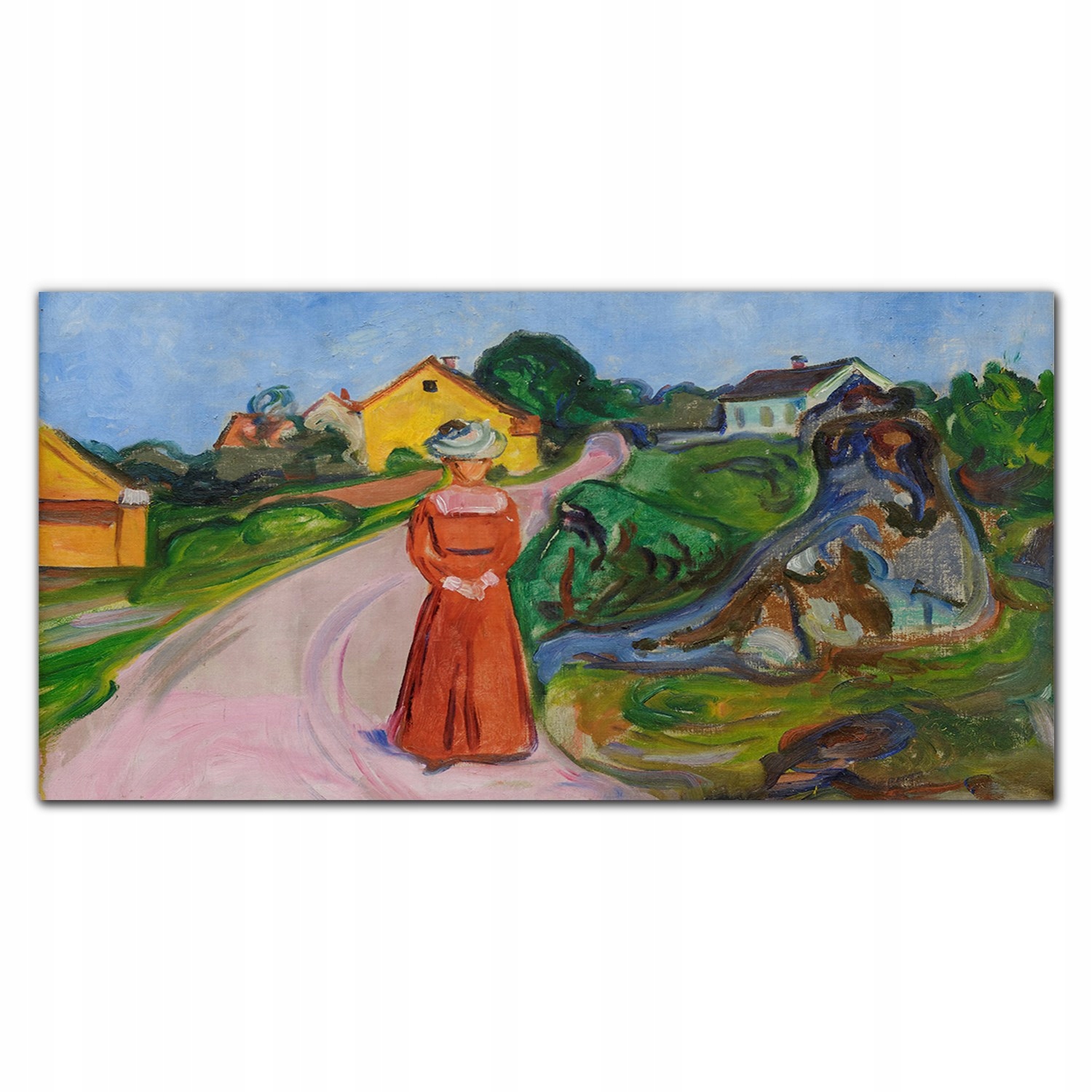 

Panel szkło Kobieta w czerwonej sukience 120x60 cm