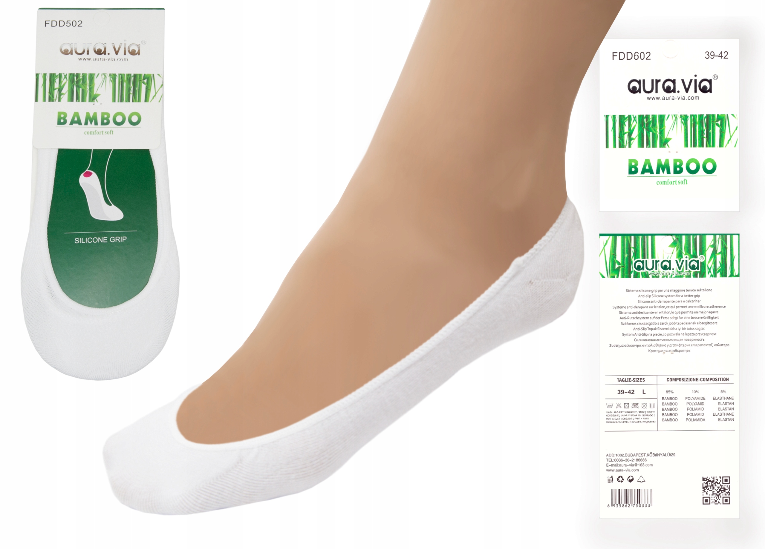 

Mikrostopki damskie Mokasyny Bambusowe Silikon