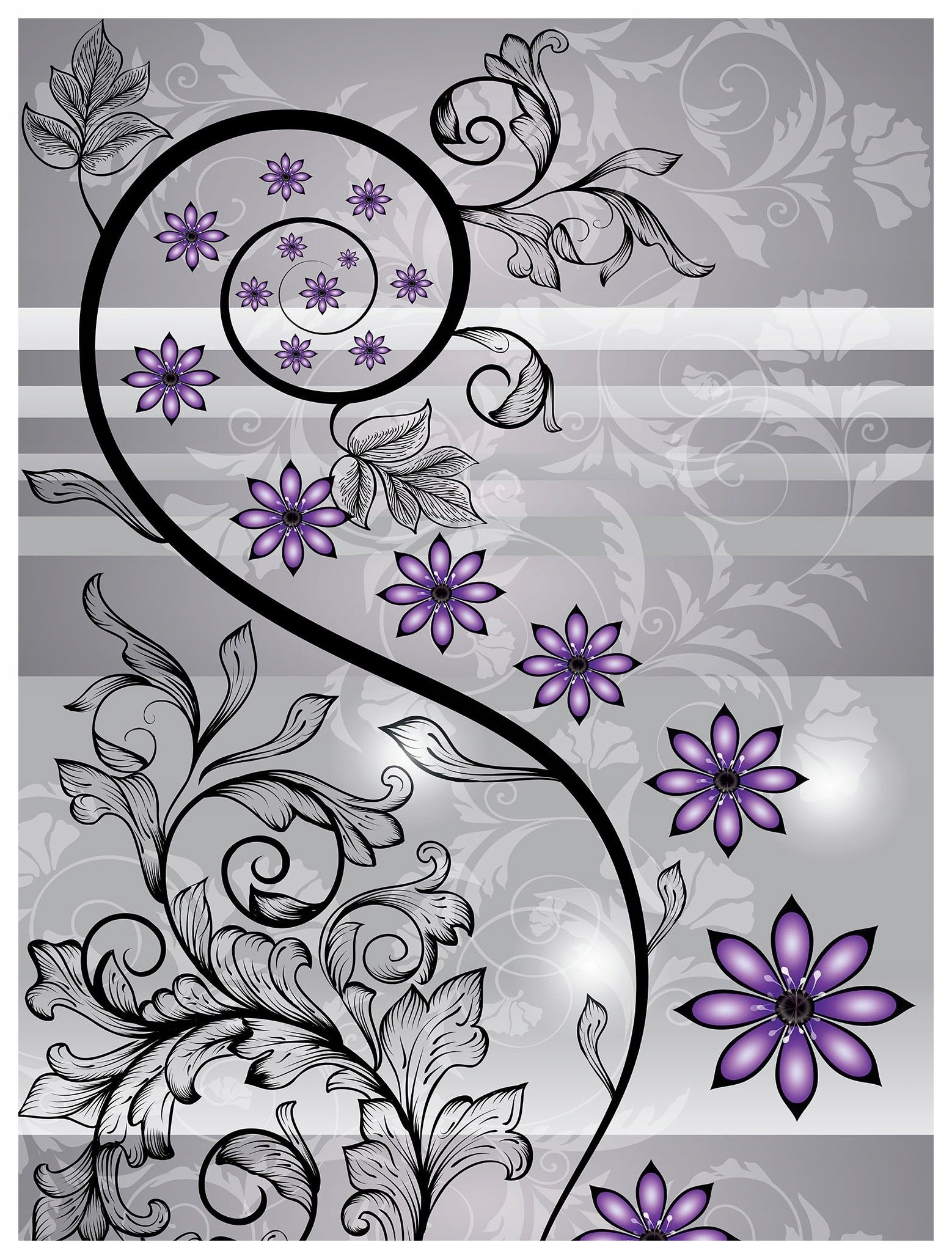 Fototapeta Květiny Spirála fialovo-stříbrná abstrakce vinyl 184x254 lepidlo