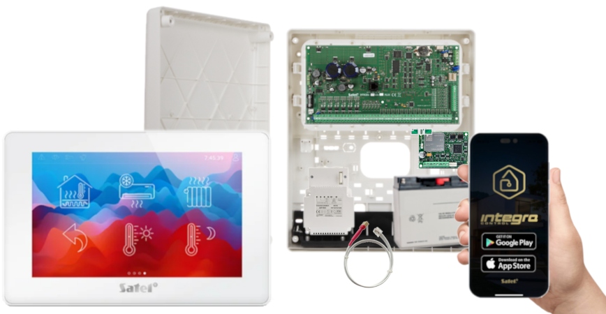 Zestaw Alarmowy Satel Integra 128 Plus Akumulator Panel Dotyk 7" Gsm Lte