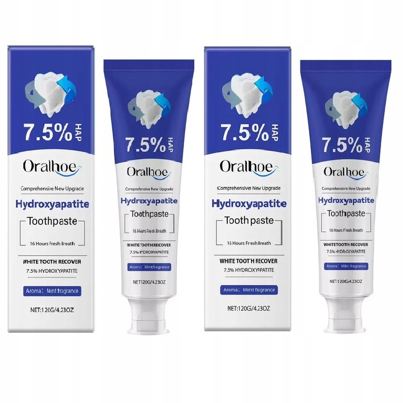 2 Szt. Hydroksyapatytowa pasta do zębów bez fluoru Nano 7.5 Naprawa szkliwa Mięta