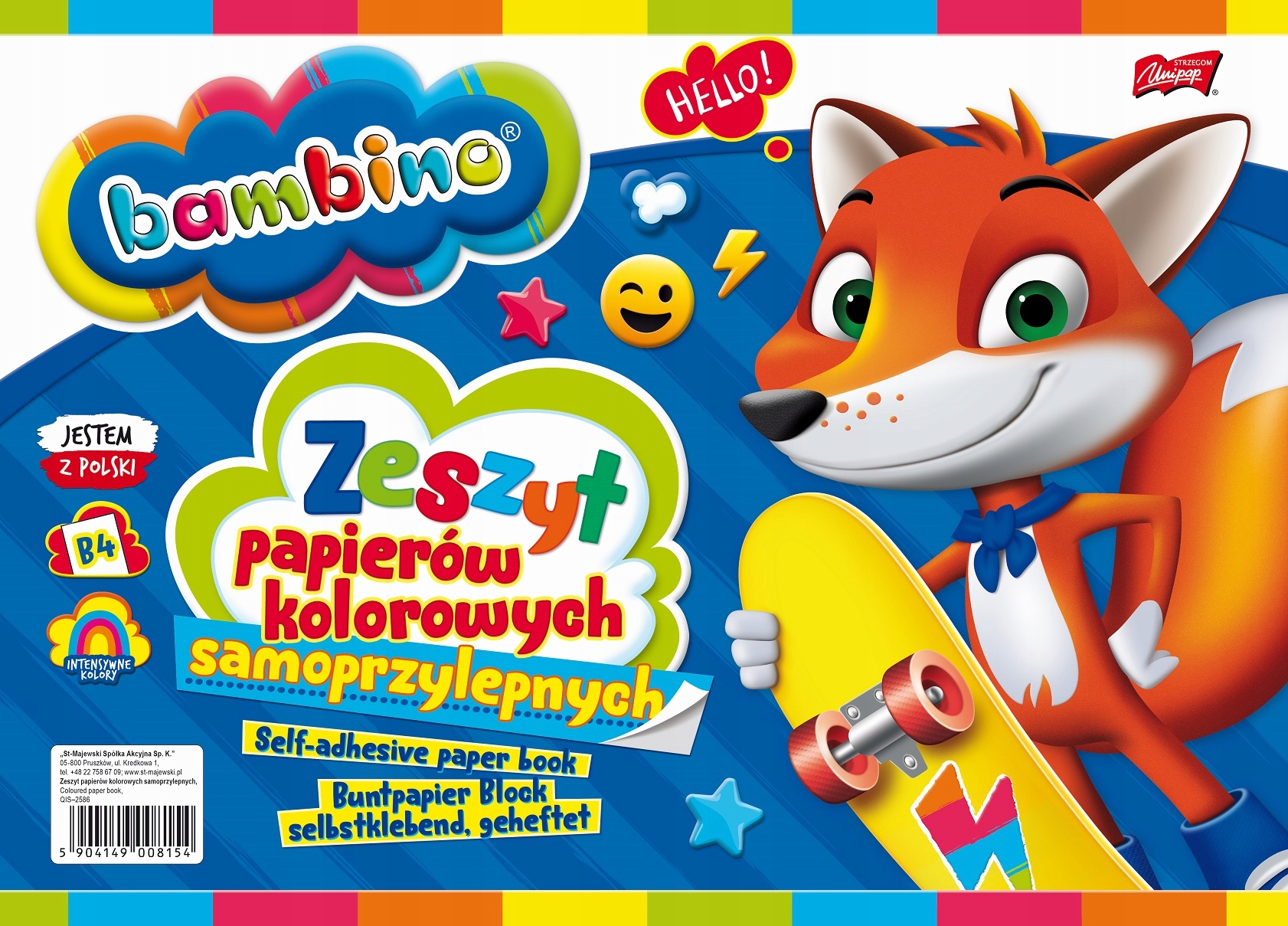 

Zeszyt Papierów Kolorowych Samoprzylepny Bambino