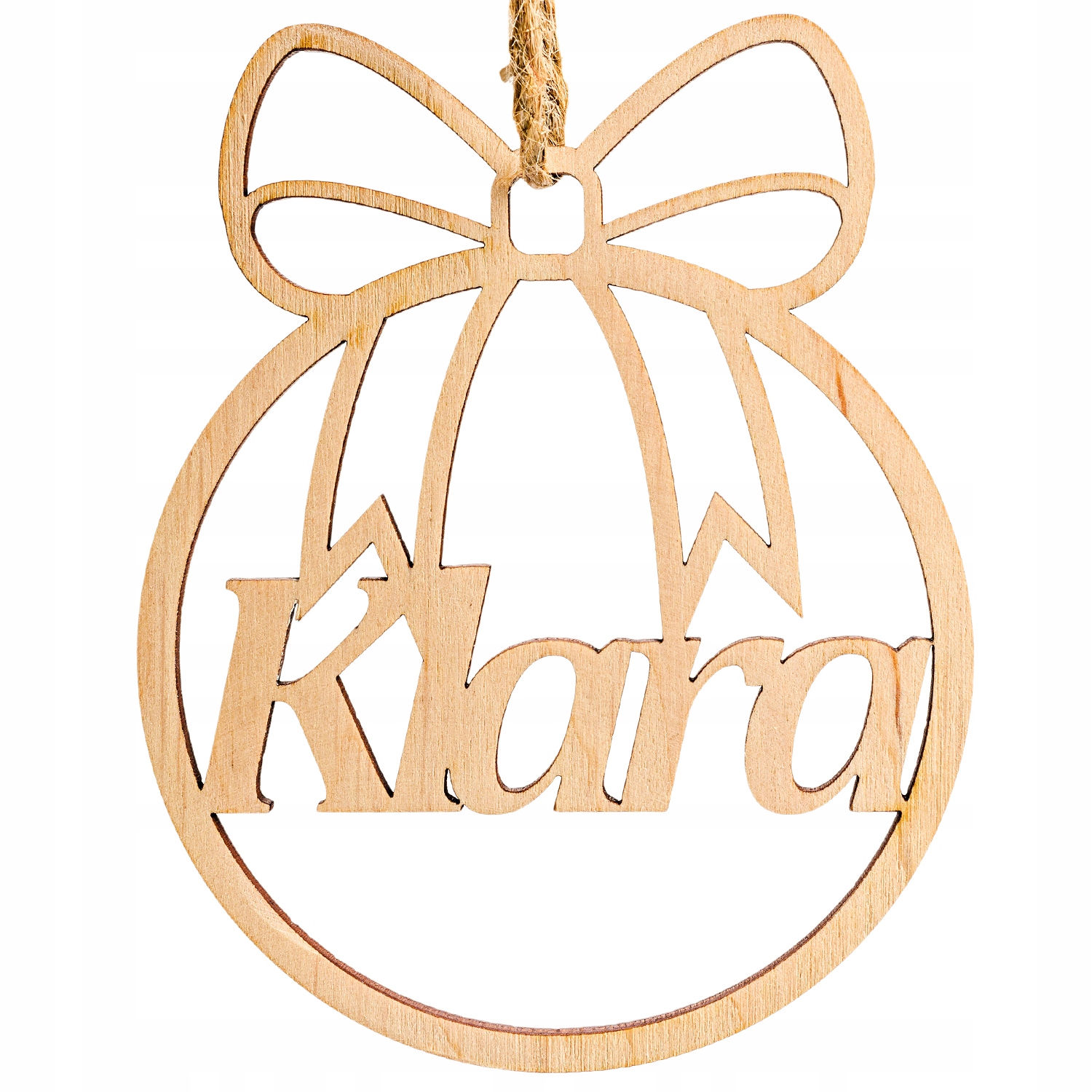 

Bombka drewniana z imieniem na choinkę Duża Imię