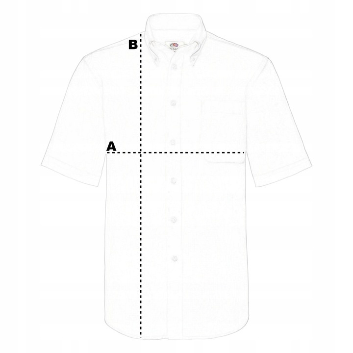 FRUIT OF THE LOOM Koszula Damska Długi Rękaw Biała Rozmiar L Dekolt kołnierzyk