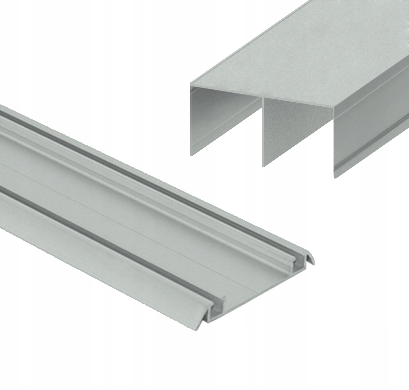 Koleje pro posuvnou skříň 150 cm horní a spodní komplet Stříbrné