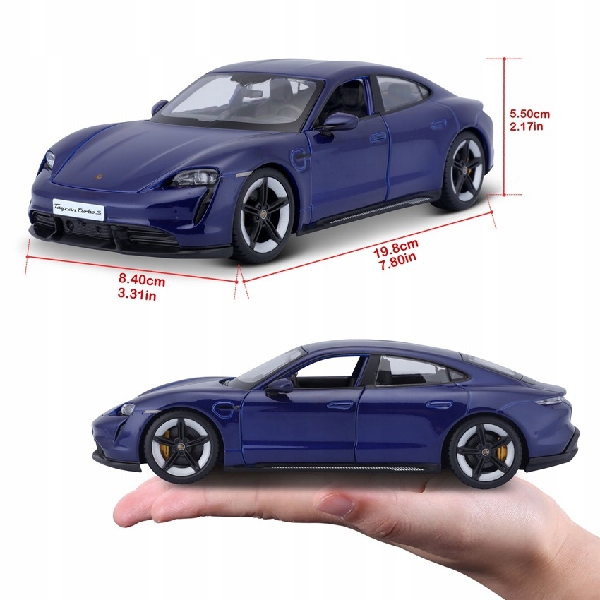 Porsche Taycan Turbo S BLUE 1:24 Bburago 18-21098 Model 18-21098