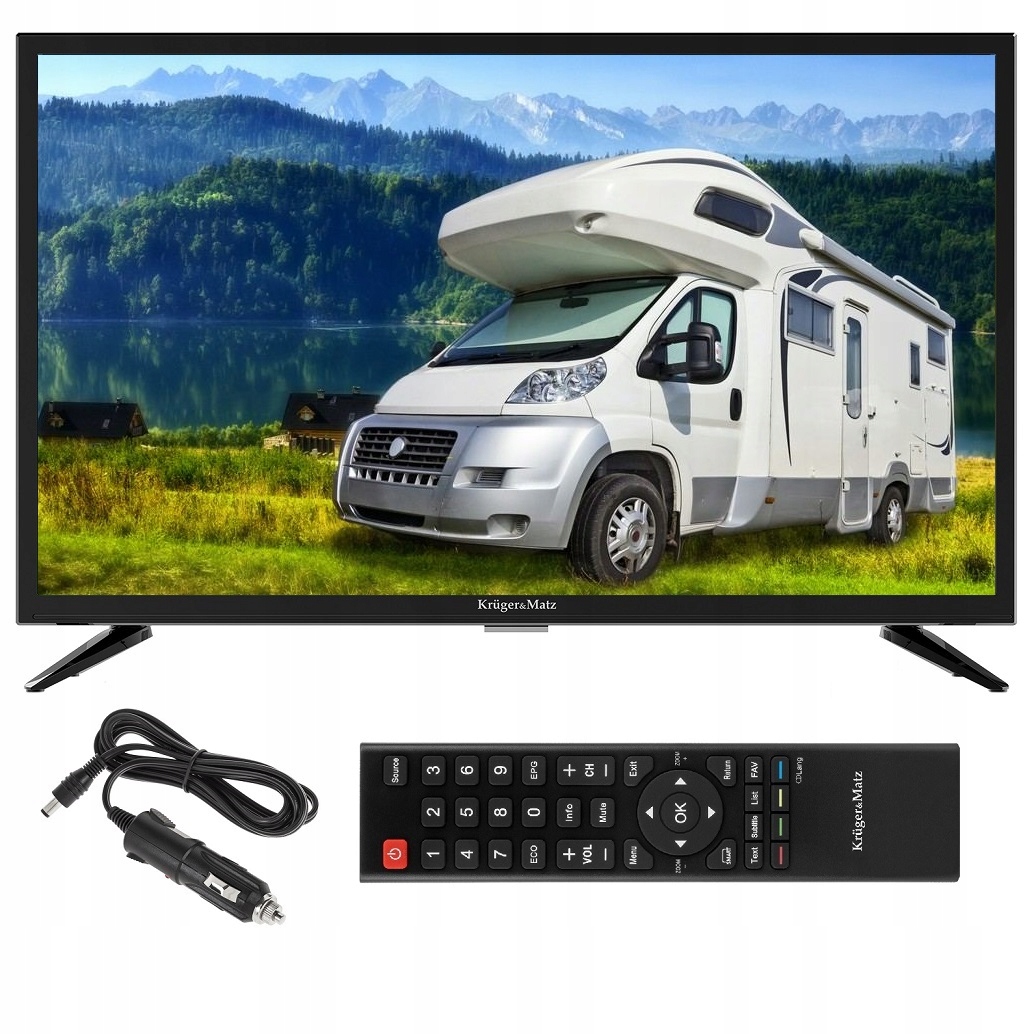 Telewizor do Kampera 24" Hd Led DVB-T2 Hevc 12V 230V