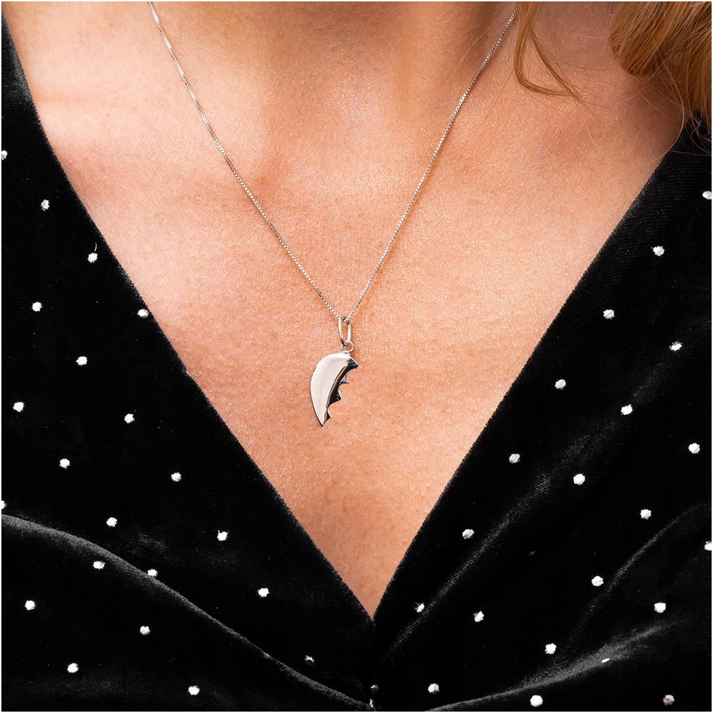 Srebrna zawieszka z grawerem dla par SERCE łamane rodowane SREBRO 925 Kod producenta zawieszka srebrna RZ0107#R