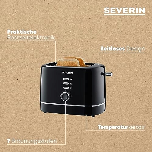 SEVERIN Toster 2 Kromki 850W Czarny — miniatura 4