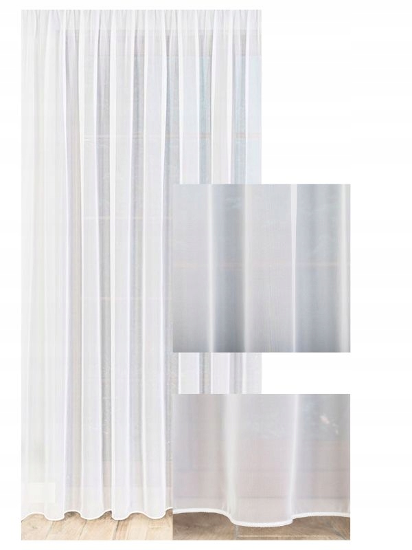 Záclona Voál Tradiční těžkopádný bílý salonek Hotel s švovou páskou 240x240
