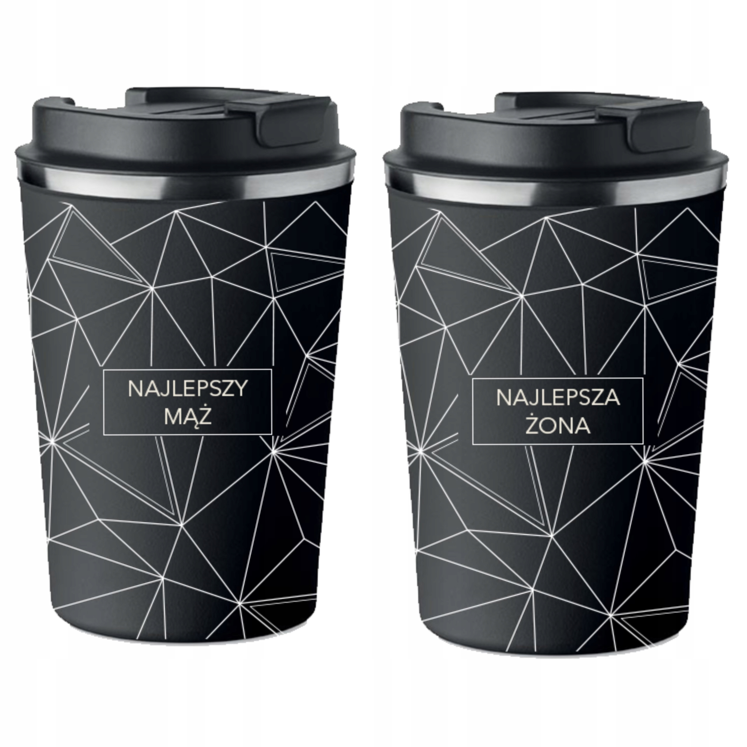 Sada 2 termohrnků Premium Manžel Manželka Svatba dárek 350 ml KT_067