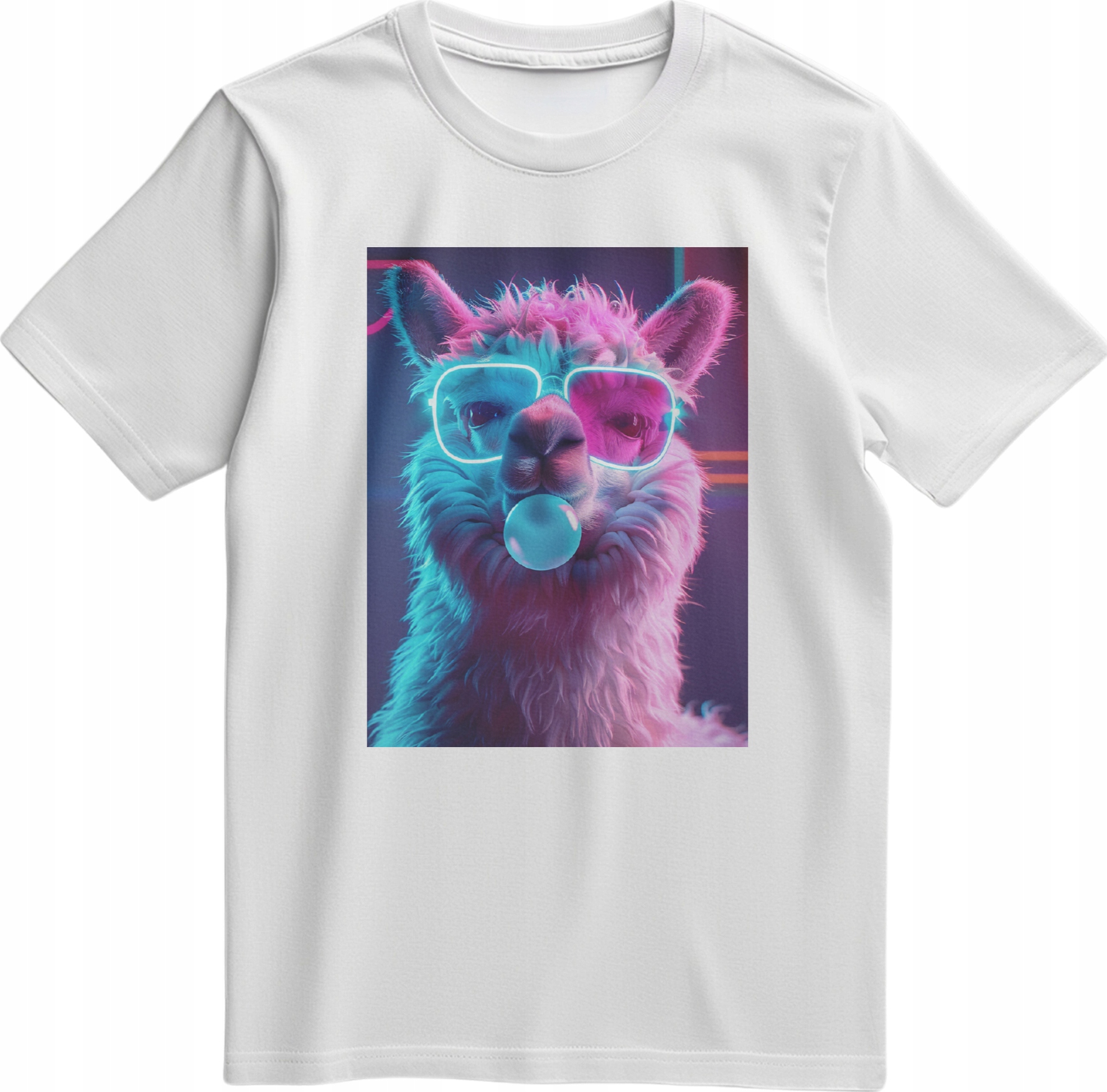 DÁMSKE TRIČKO LAMA NEON – FAREBNÁ GRAFIKA A VTIPNÁ POTLAČ