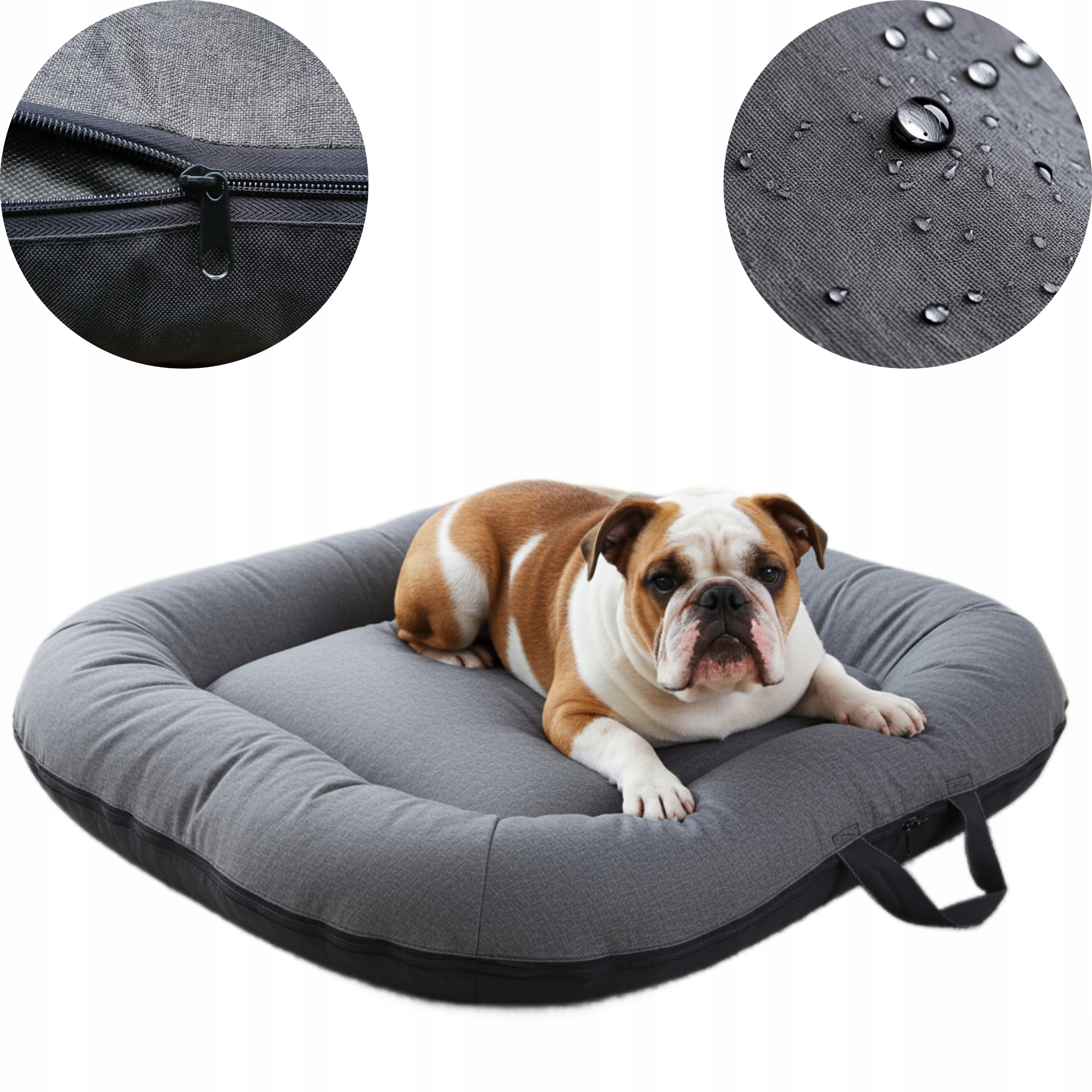 Levně Pelíšek pro středního psa, potah kotec šedá pohovka, pelíšek L 100/70 R3