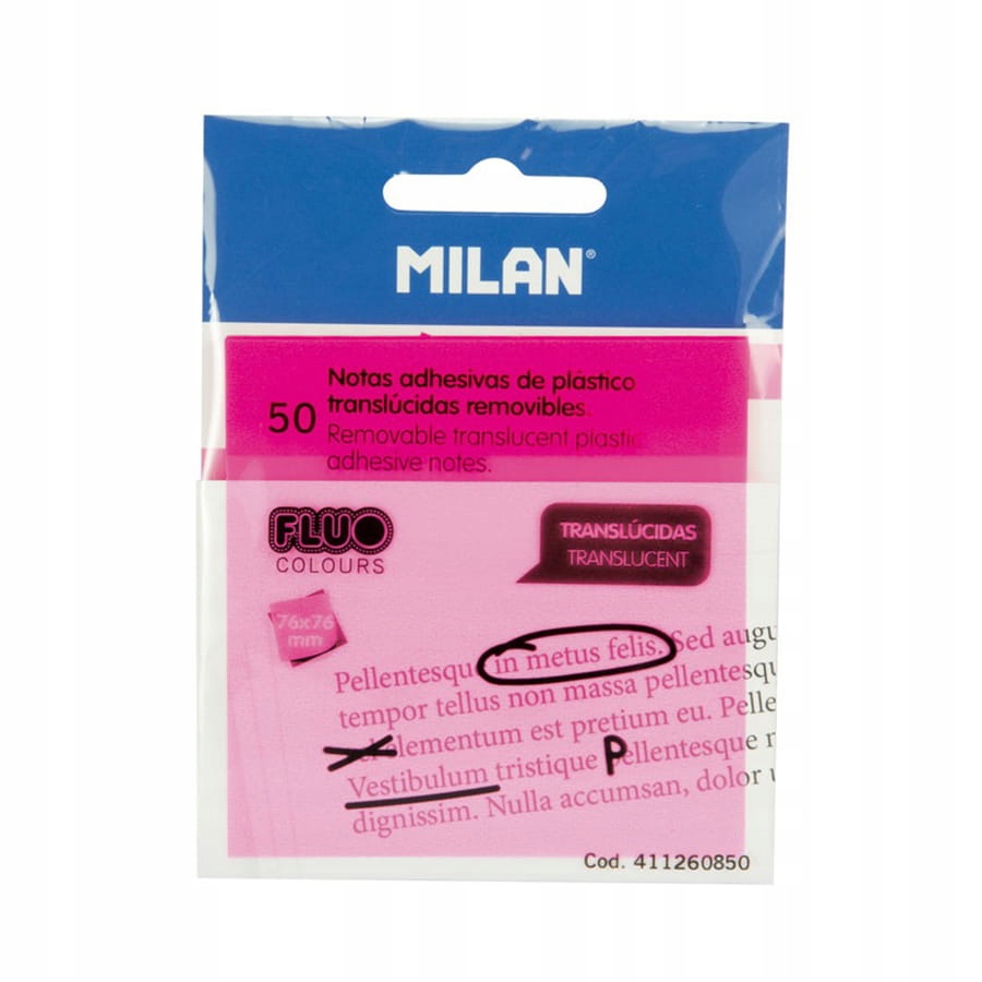 

Karteczki samoprzylepne Fluo przezroczyste róż