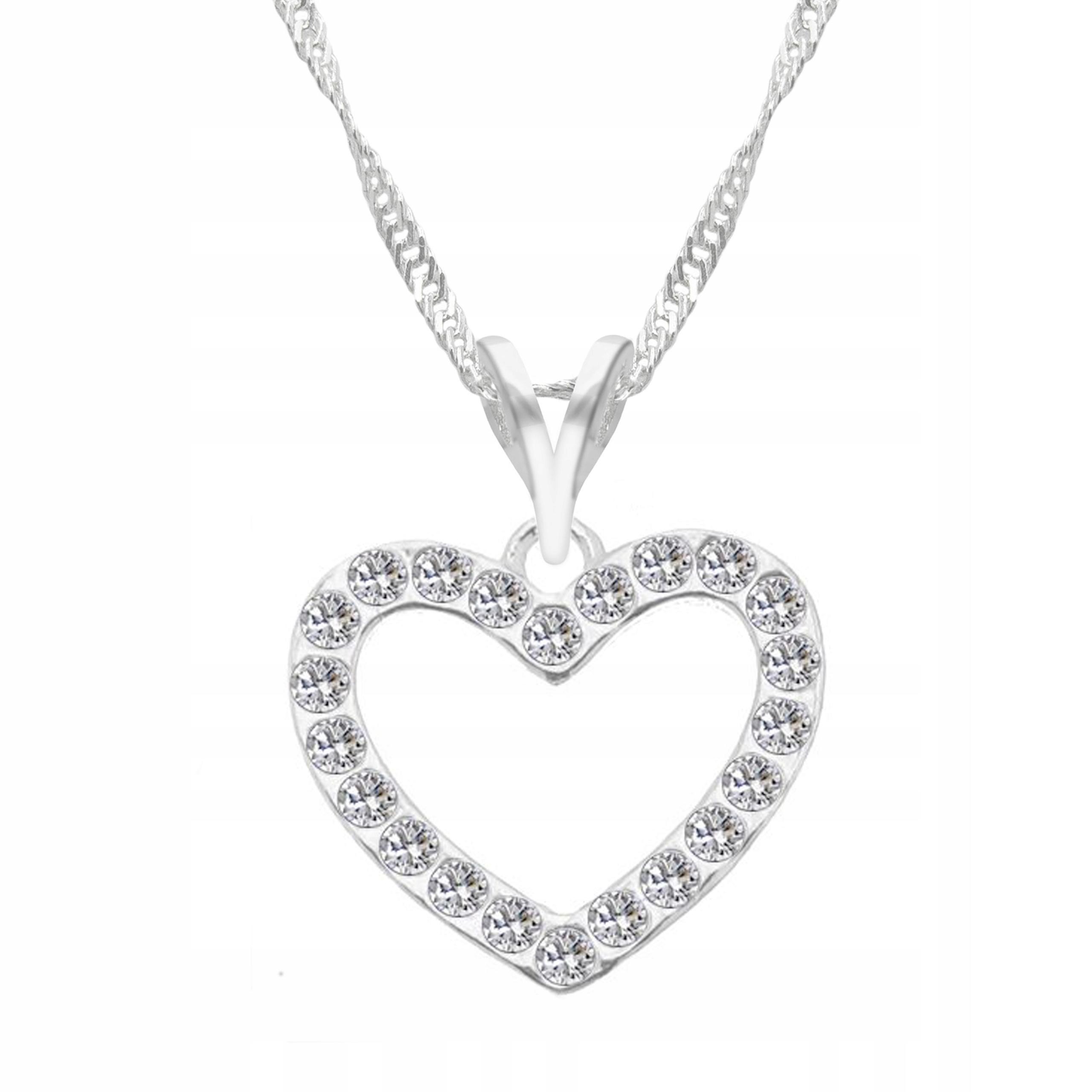 Stříbrný náhrdelník se srdíčkem Zirkony Srdíčko Zirkony Srdce Stříbro 925