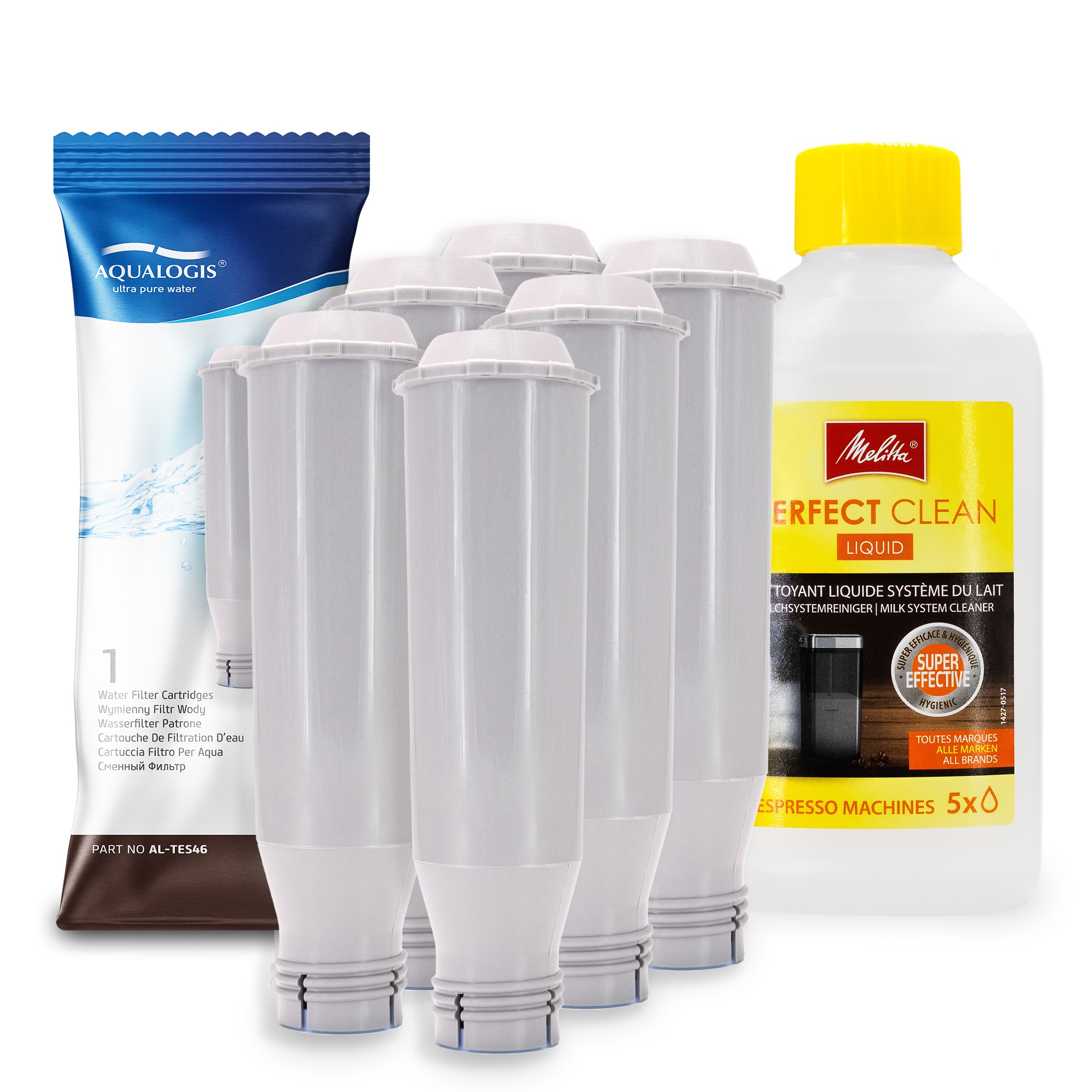 6 x Filtr vody do kávovaru Melitta AL-TES46 Tekutina Perfect Clean 250 ml