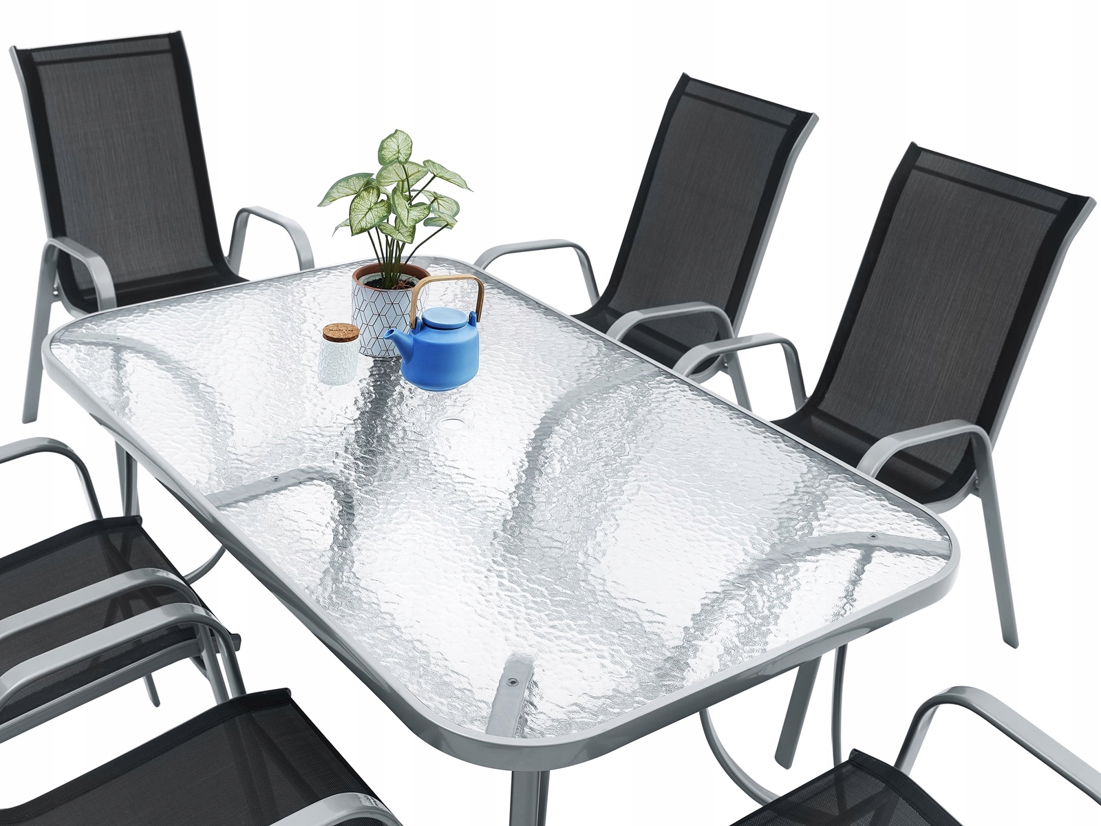 MEBLE OGRODOWE ZESTAW STÓŁ 6+1 NA TARAS BALKON Kod producenta Meble Ogrodowe