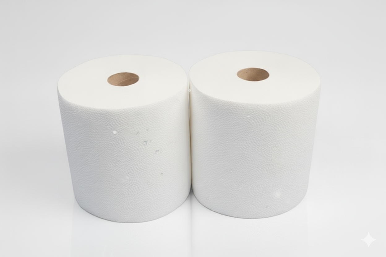 Papierová utierka biela celulóza čistiaci prostriedok 200 m, hrubá, výkonná, savá, 2 ks