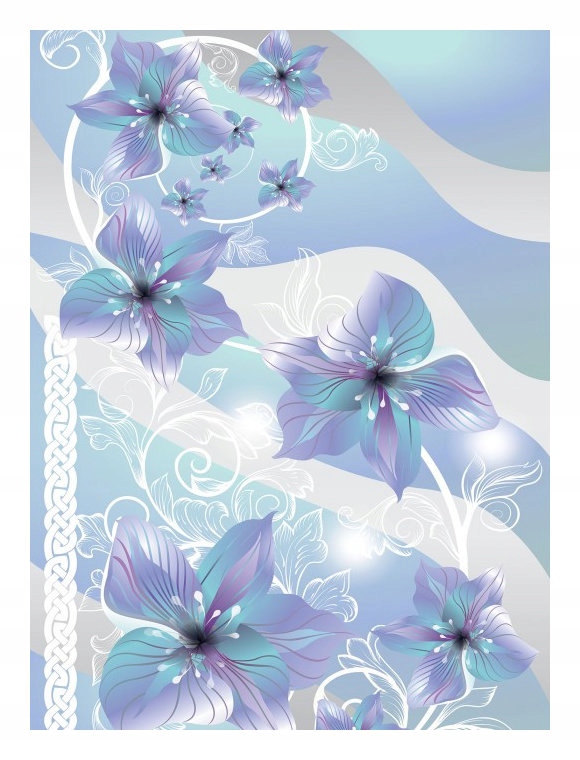 Fototapeta Modré a fialové vinylové květy 184x254 lepidlo