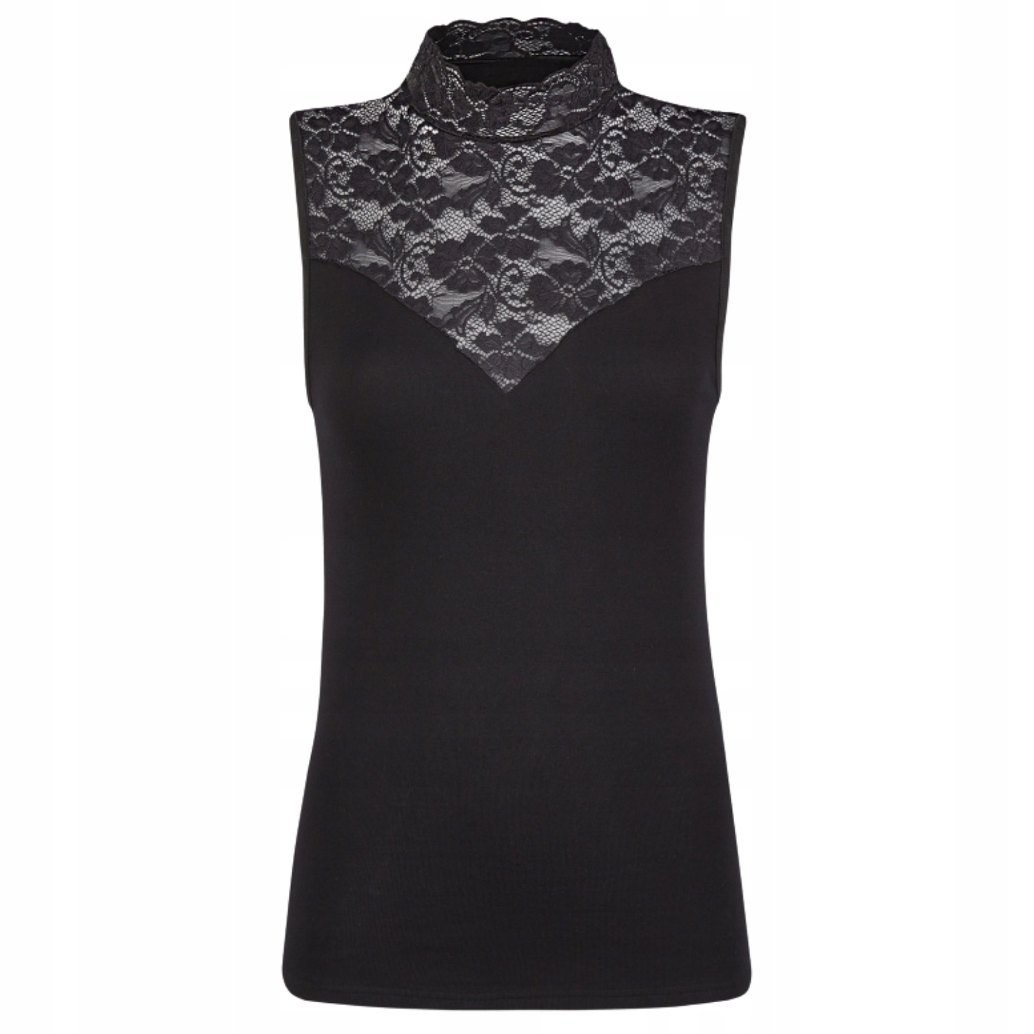 Top Nina Von C Fine Cotton se stojáčkem černý, krajkový, bavlněný, velikost 38