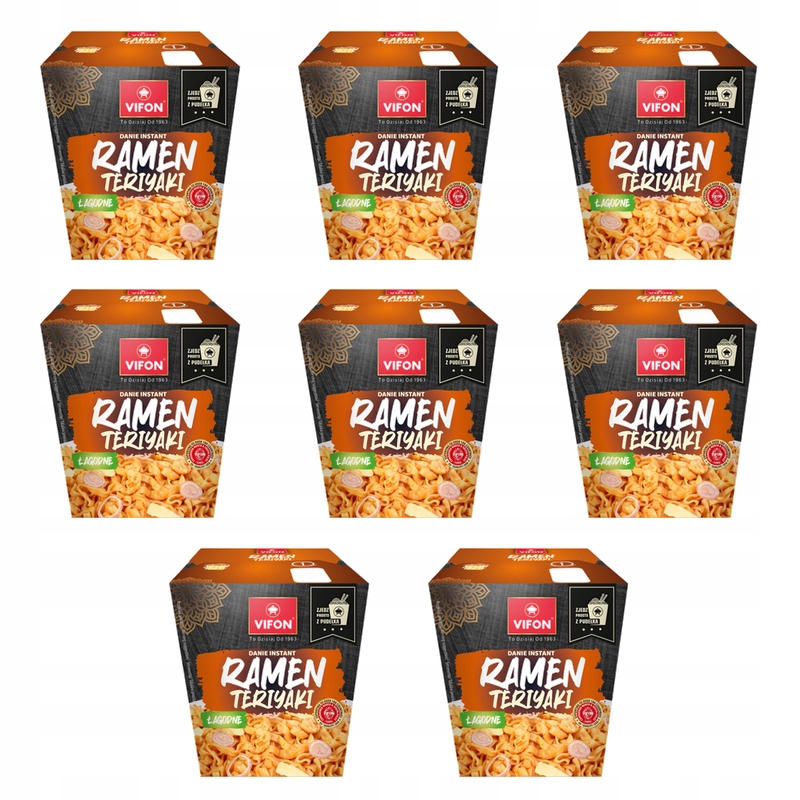 Obědový box Ramen Teriyaki s nudlemi a kuřecí příchutí (jemný) 85 g Vifon X8