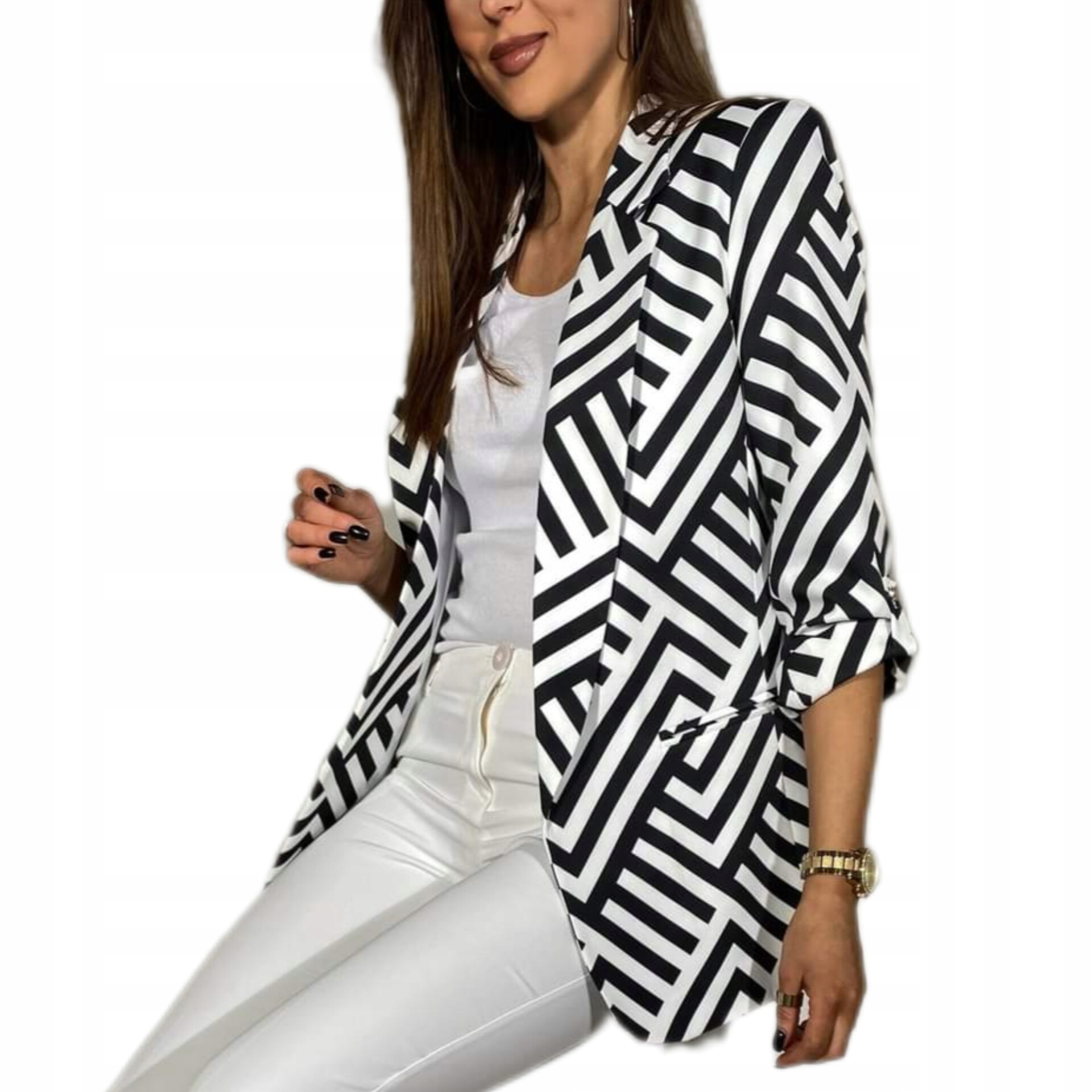 Elegancka marynarka damska Adea rozmiar 46 zygzak Kolor wielokolorowy