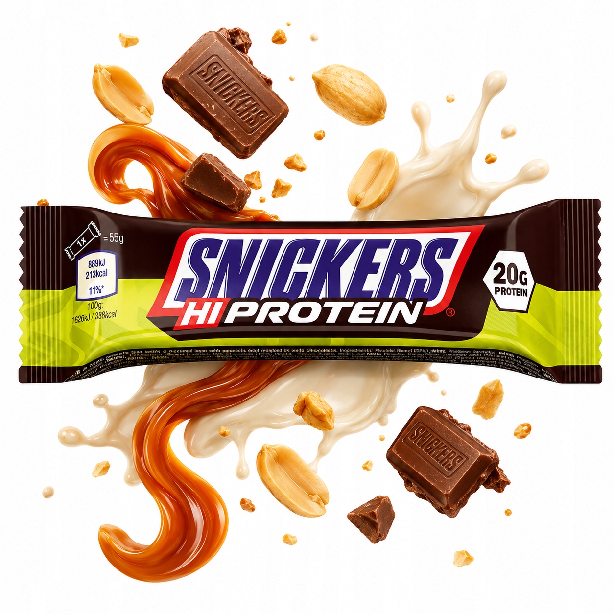 Mars Snickers Hi Protein Bar 55 g proteinová tyčinka čokoládovo-karamelová