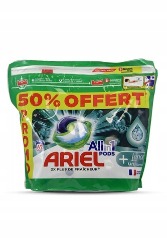 

Ariel 62 prania kaps. 3in1 Touch of Lenor (worek)