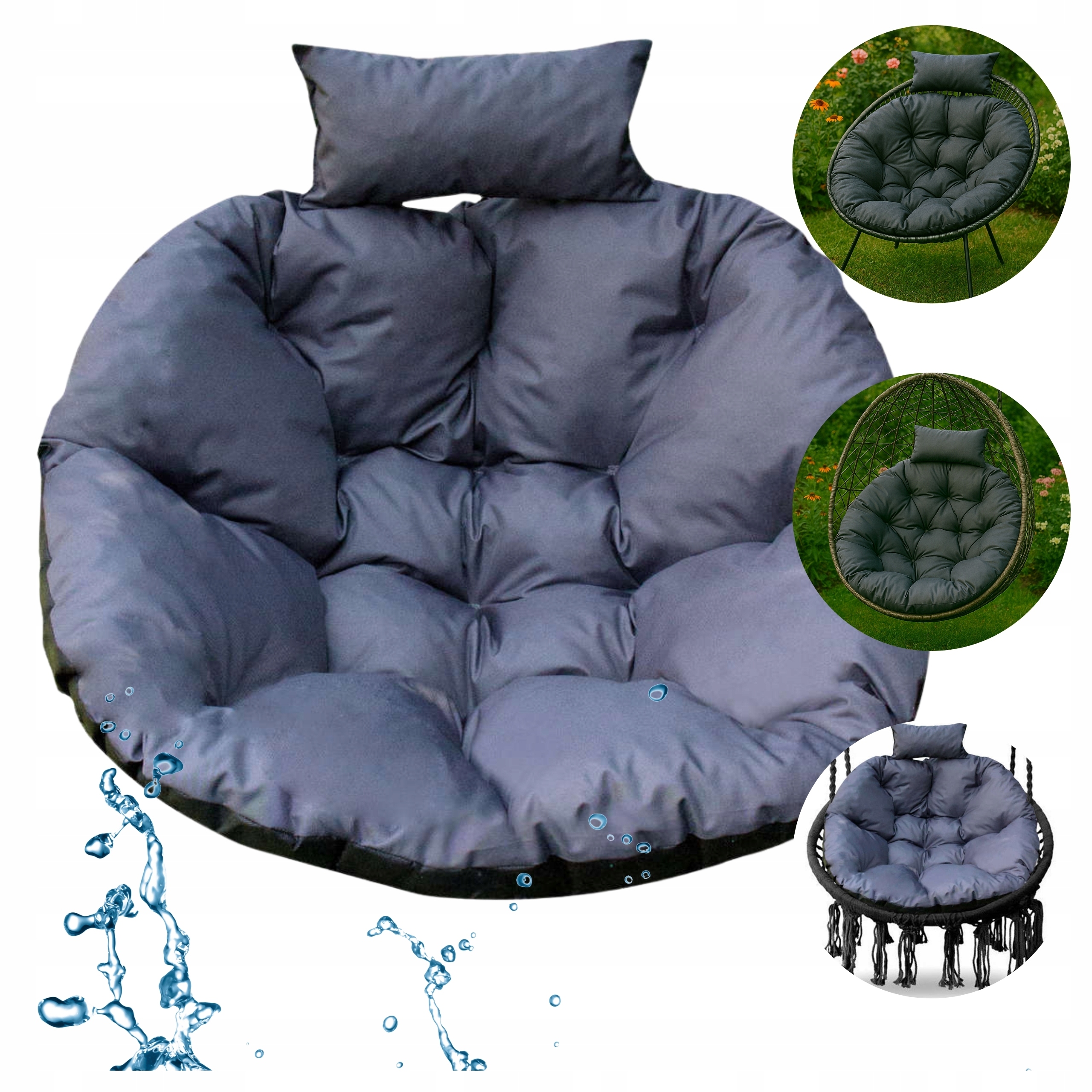Polštář na houpačku, závěsné křeslo, kokon, zahradní, voděodolný, Bonus