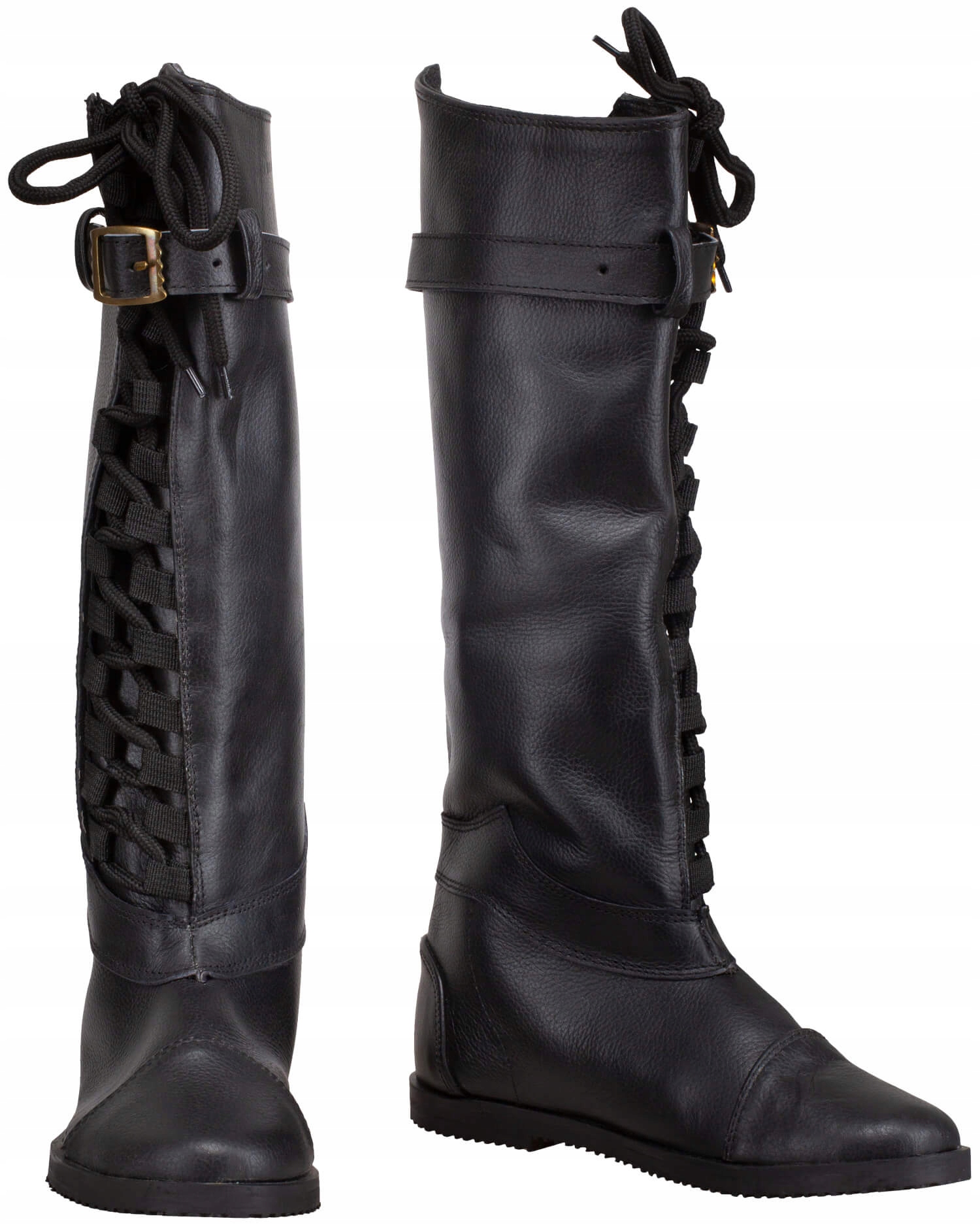 Vázané Boty Terasa Z Hovězí Kůže Černé Velikost 38 Larp