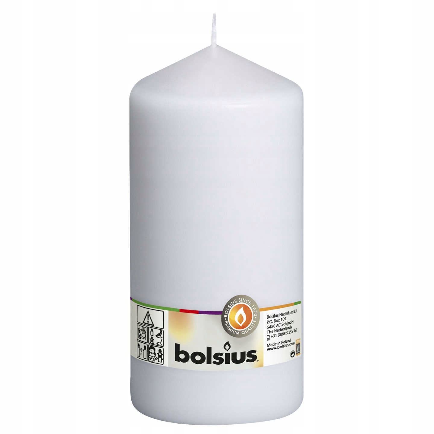 

Świeca pieńkowa Bolsius 200/98mm biała 1 sztuka