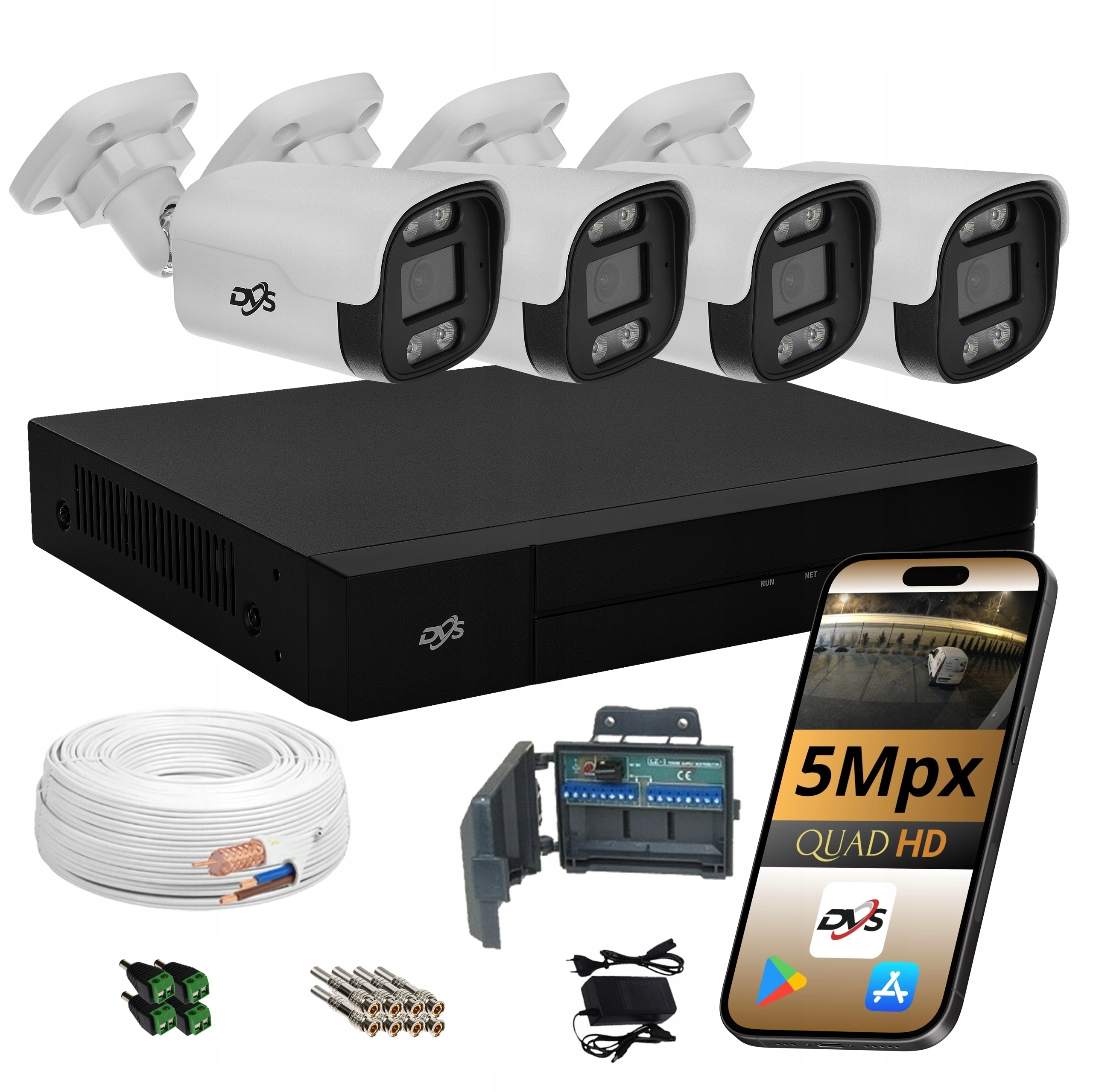 Sada 4 Kamer Pro Venkovní Monitorování Dvs Analogová Tuba 5 Mpx Dvs