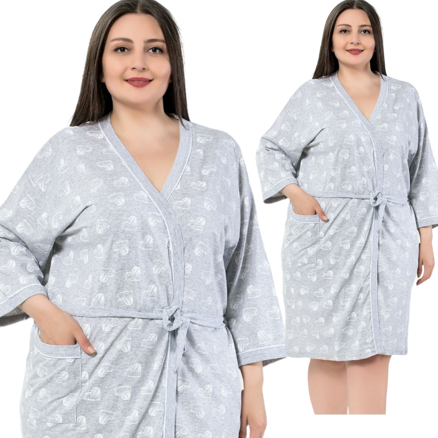 SZLAFROK DAMSKI DUZE ROZMIARY CIENKI BAWEŁNIANY