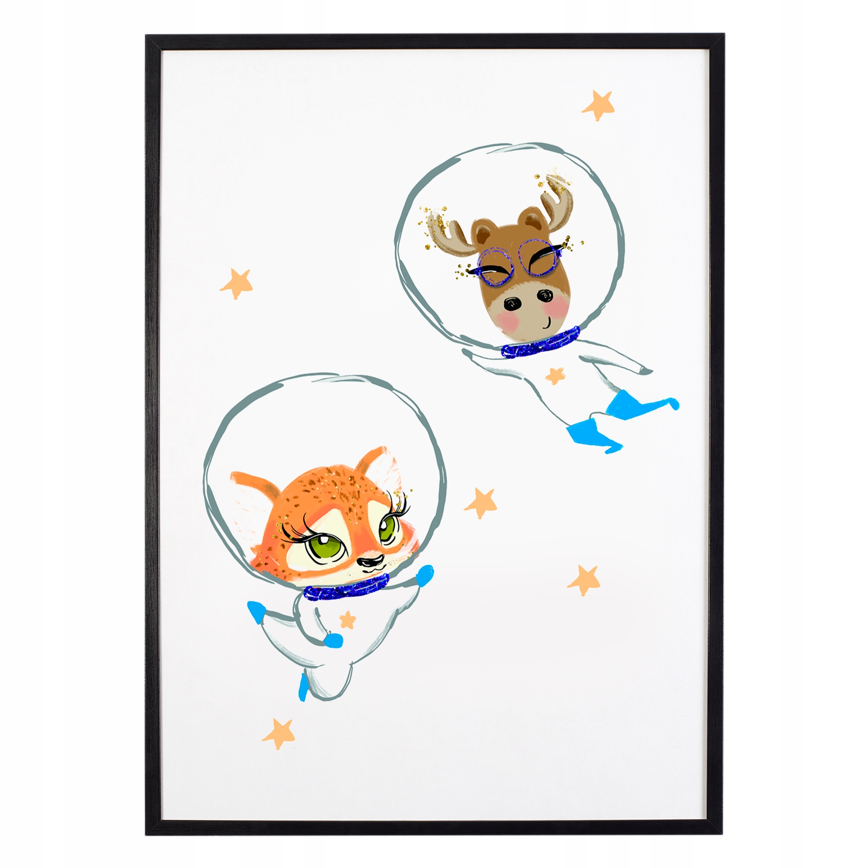

Plakat w ramie duży 40x60cm Space Fox