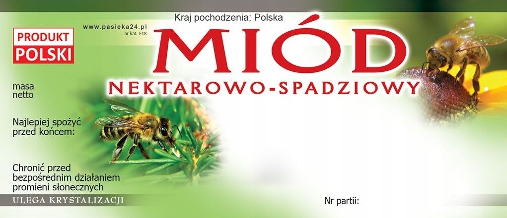 

Etykiety na słoik Miód Nektarowo-spadziowy 100 szt