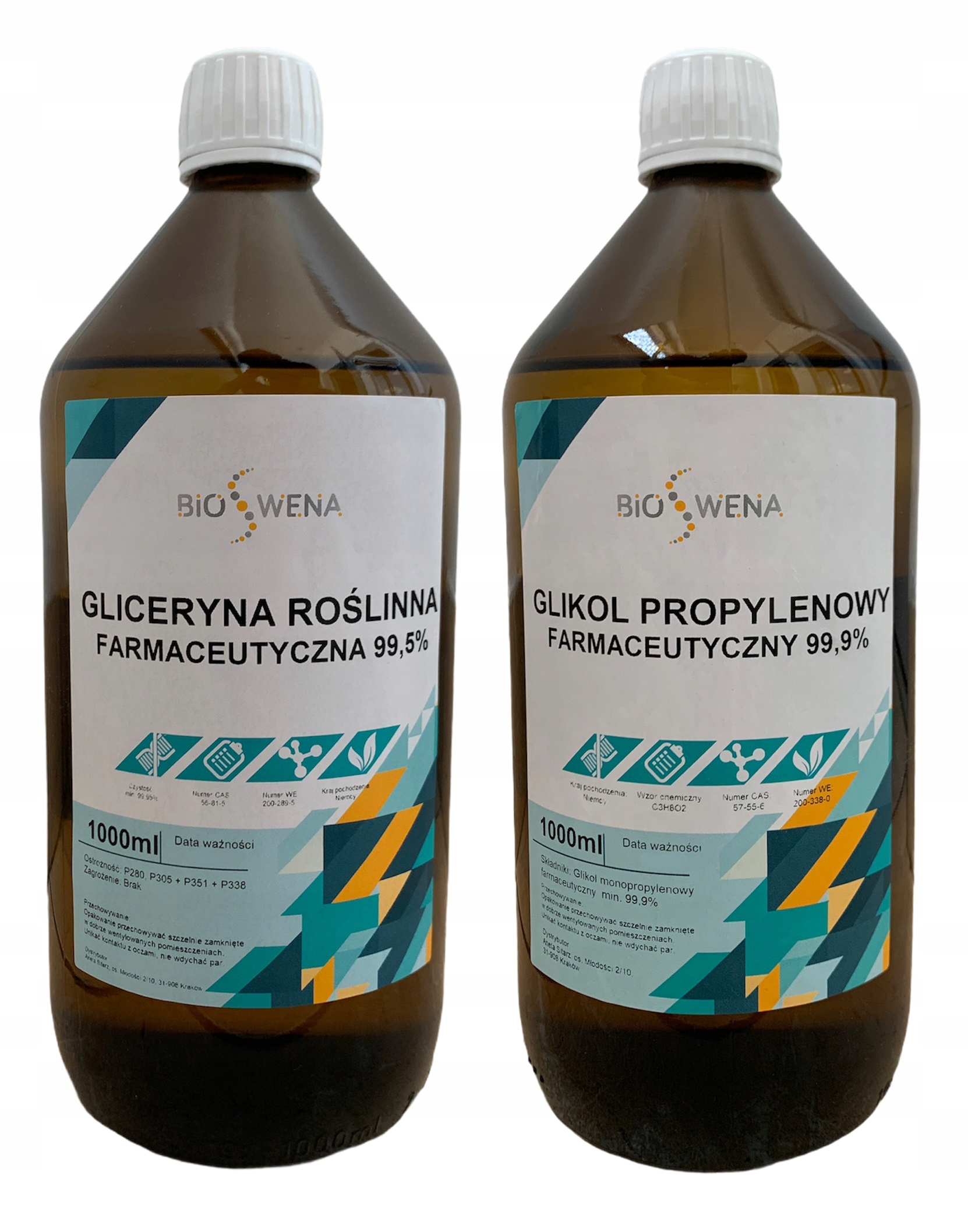 

Gliceryna roślinna Glikol propylenowy 2L Szkło