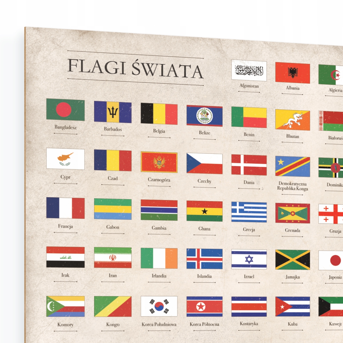 Flagi Świata Kraje Retro Antyrama Plakat TABLICA 60x40 Retro Vintage Marka bez marki