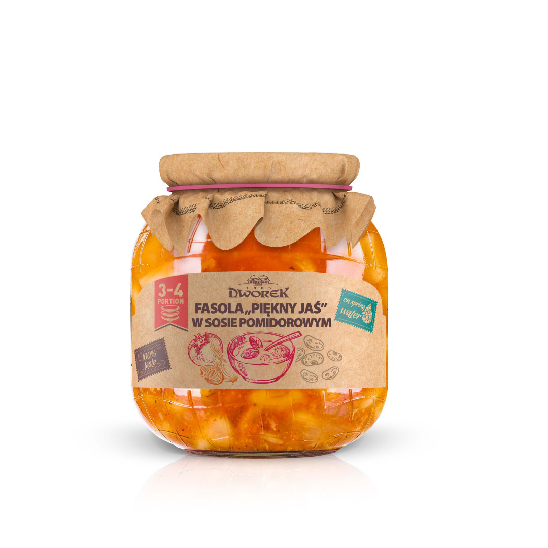 Levně 4x Lahodná fazole Krásný jasan v rajčatové omáčce 680 g Dvorek