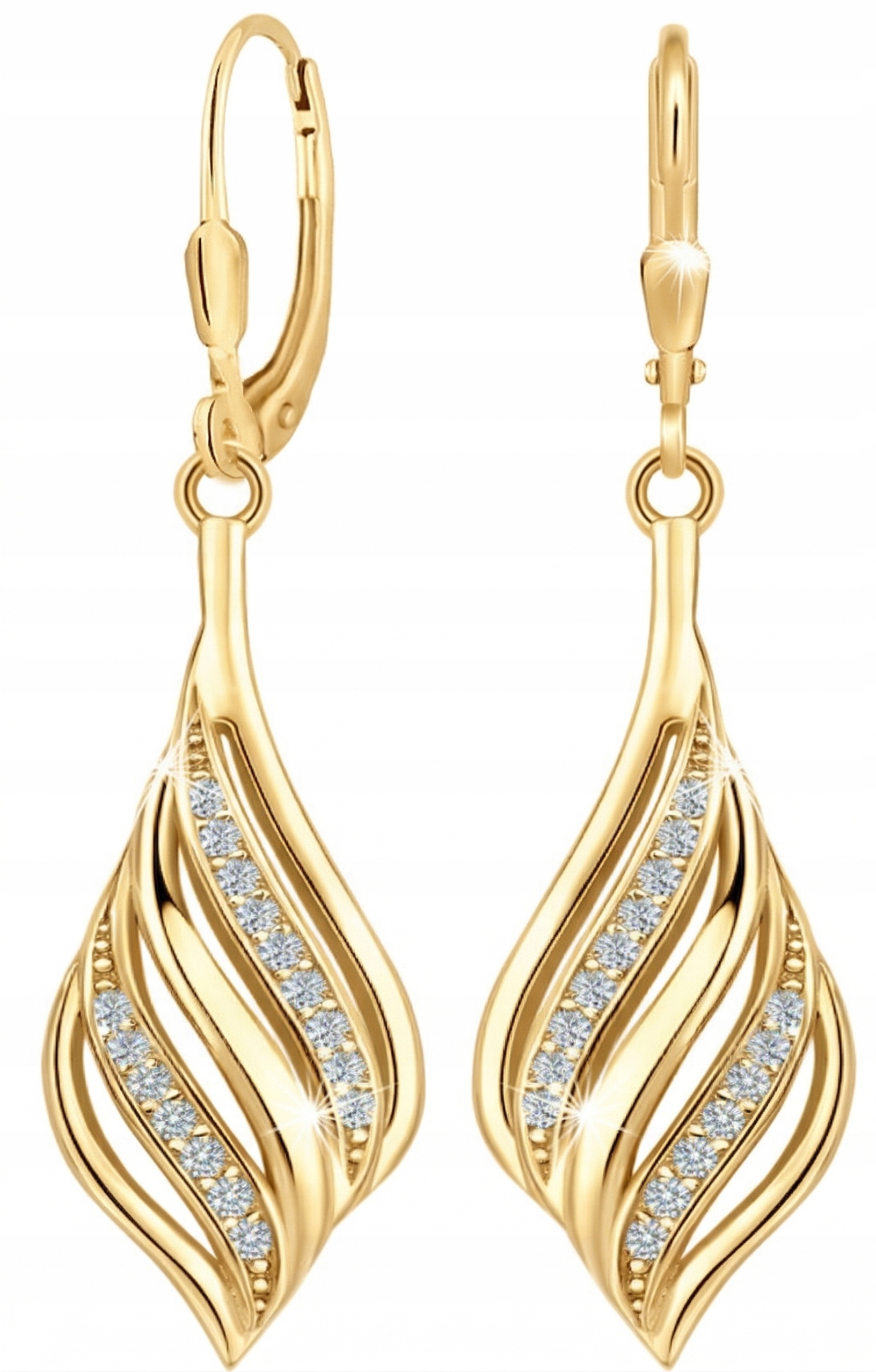 Stříbrné náušnice závěsné náušnice stříbro o ryzosti 925 pozlacené originálem