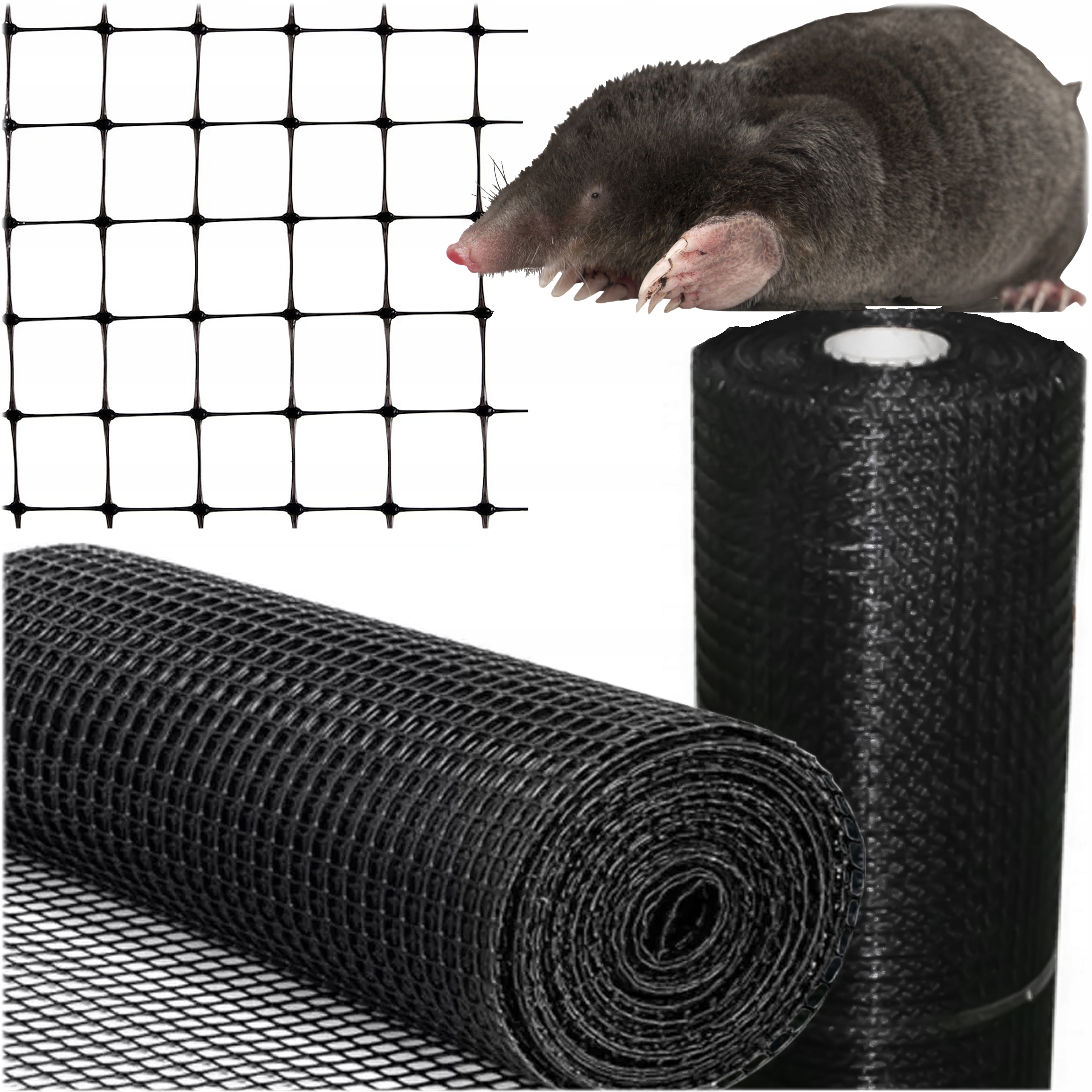 Sieť proti krtkom 2×200m, 30 g/m², čierna, oká 16×16 mm 50 kotiev