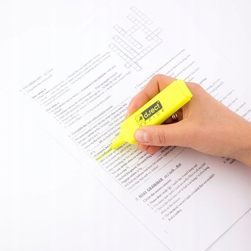 ZAKREŚLACZ FLUORESCENCYJNY d.rect żółty Kolor żółty