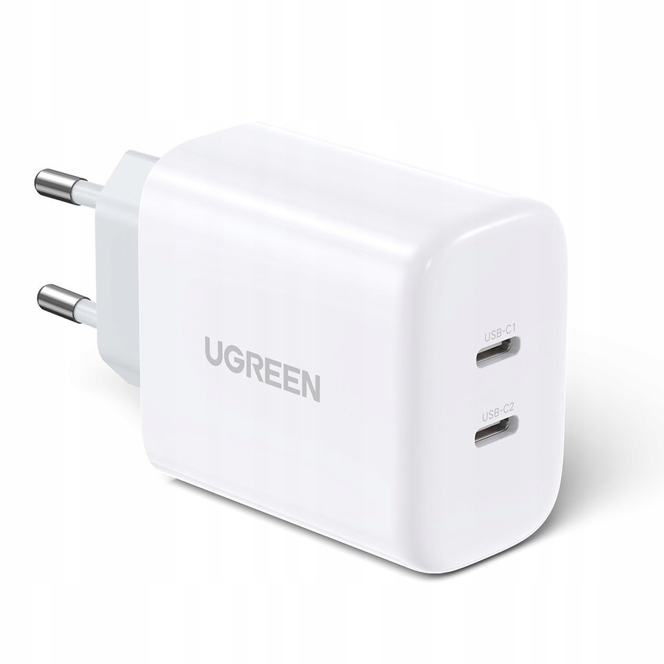 Ugreen ładowarka sieciowa 2x Usb Typ C 40W Power Delivery biały (10343)