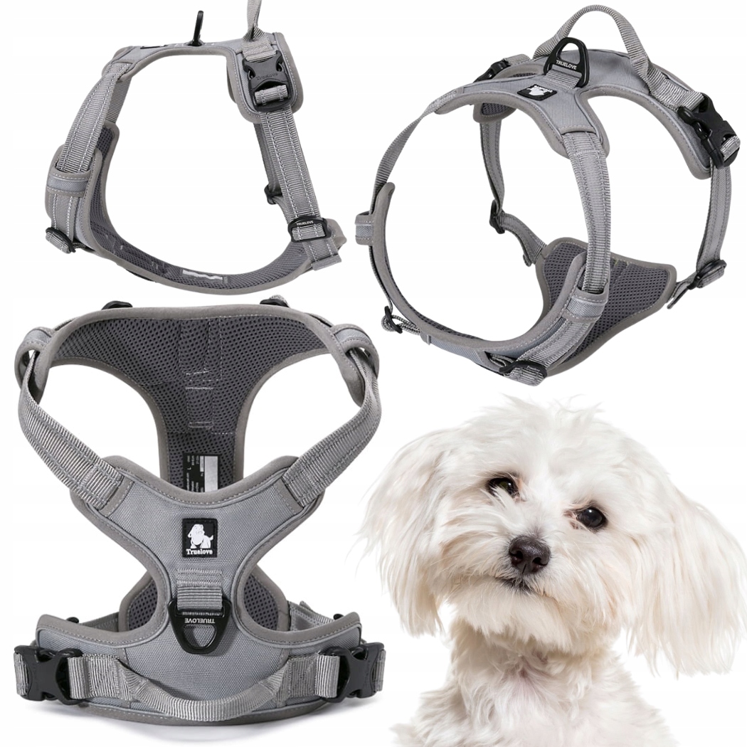 Levně Postroje Pro Psa Truelove Easy Walk Silné, Odolné, Reflexní, Šedé Xs