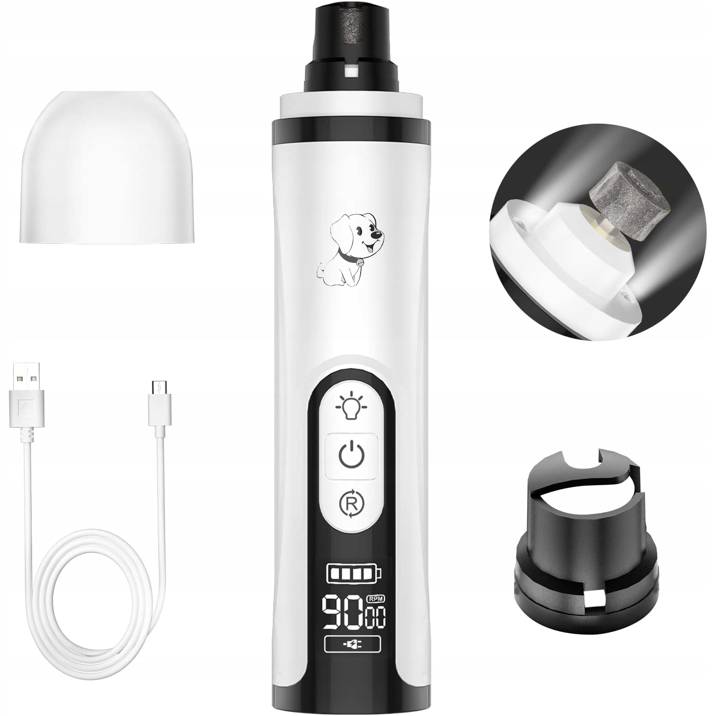 Levně Elektrický Pilník Na Drápy Pro Psy A Kočky, Stříhač Drápů, Ultra Tichý