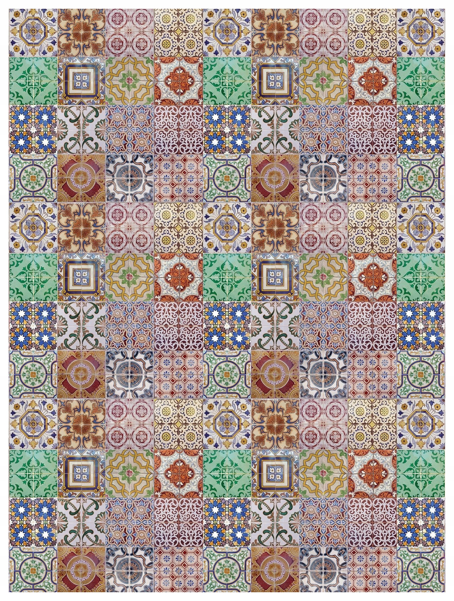 Fototapeta Dlaždice Geometrie Květiny Abstrakce do obývacího pokoje 206x275 lepidlo