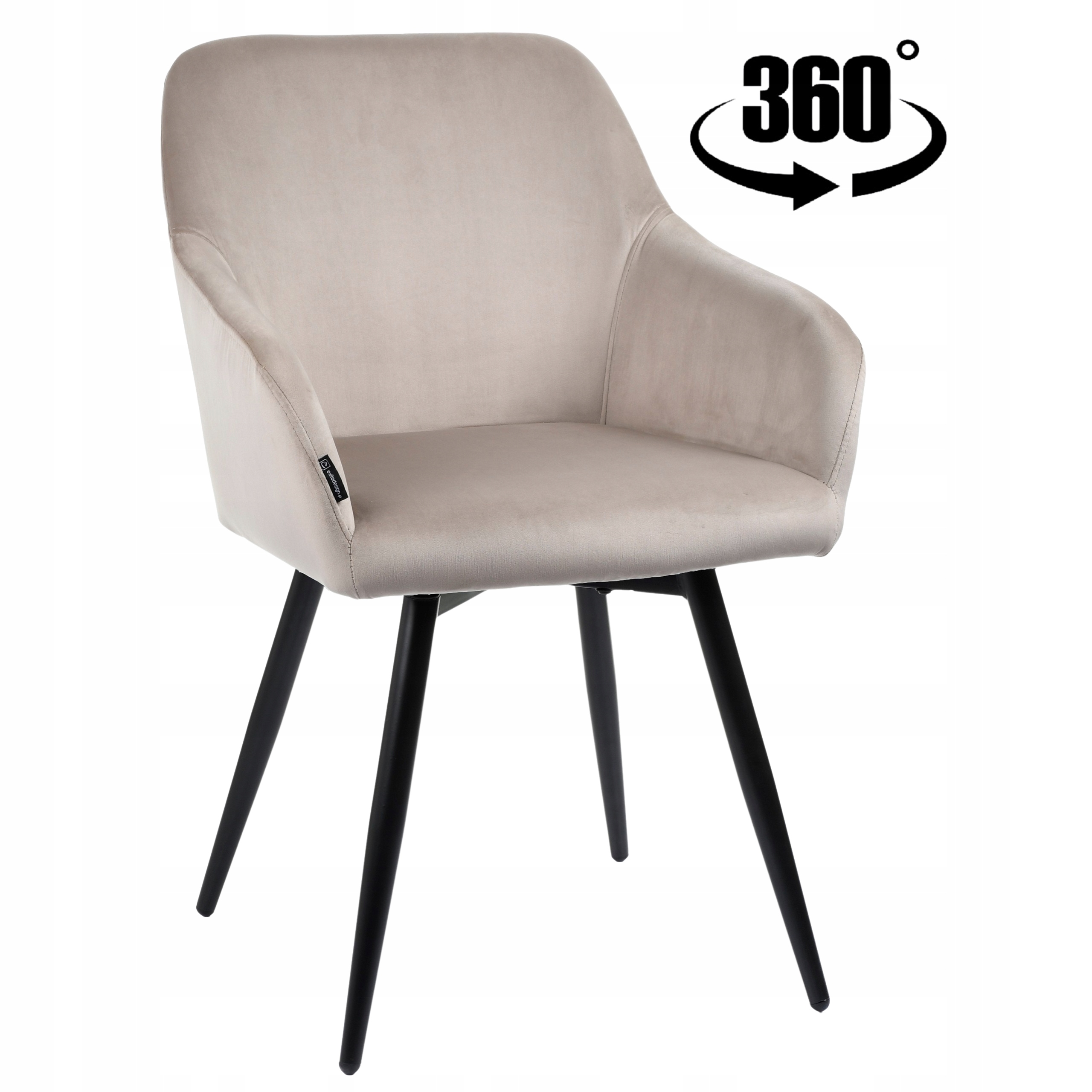 Krzesło obrotowe tapicerowane welurowe beżowe do salonu jadalni kuchni Esmo