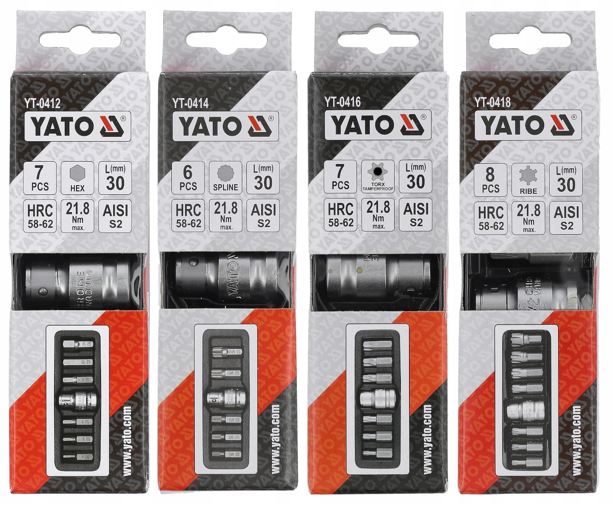 Y－Toby Końcówki wkrętakowe RIBE Yato YT-0418 8 szt. (5906083904189