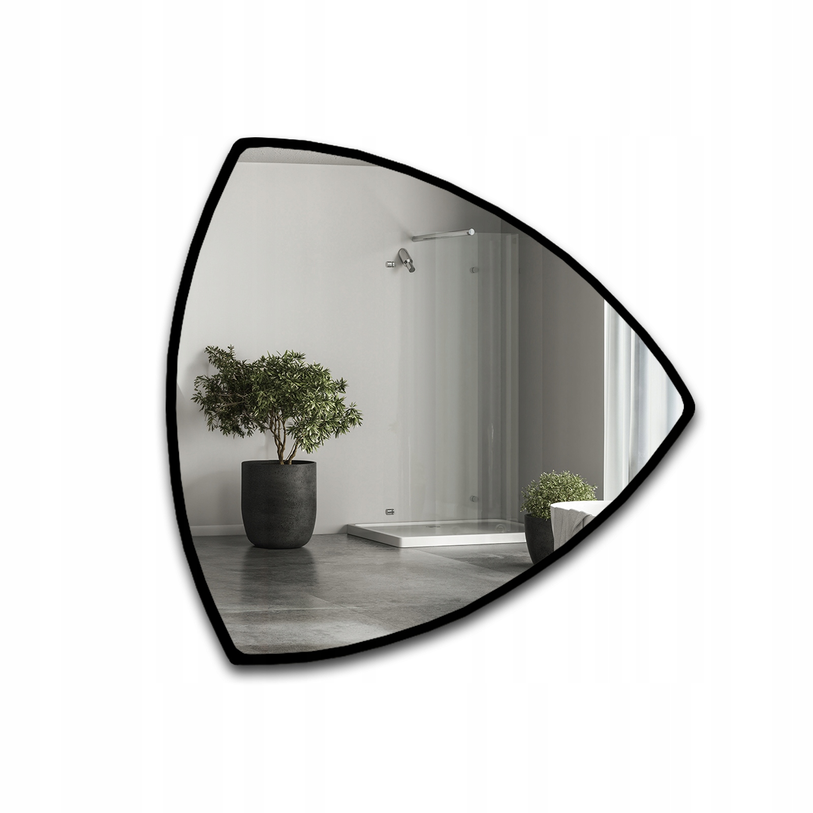 Zrcadlo v černém rámu, 70 x 70 cm, dekorativní