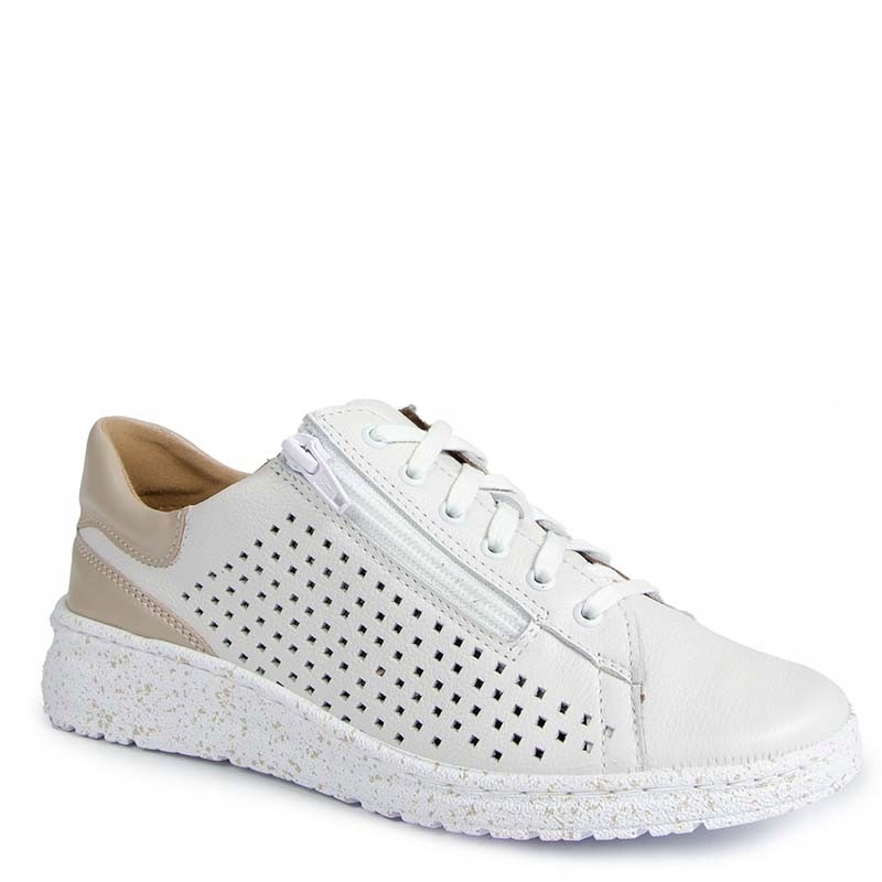 Wasak 720P Bílé Kožené Ažurové Tenisky 37